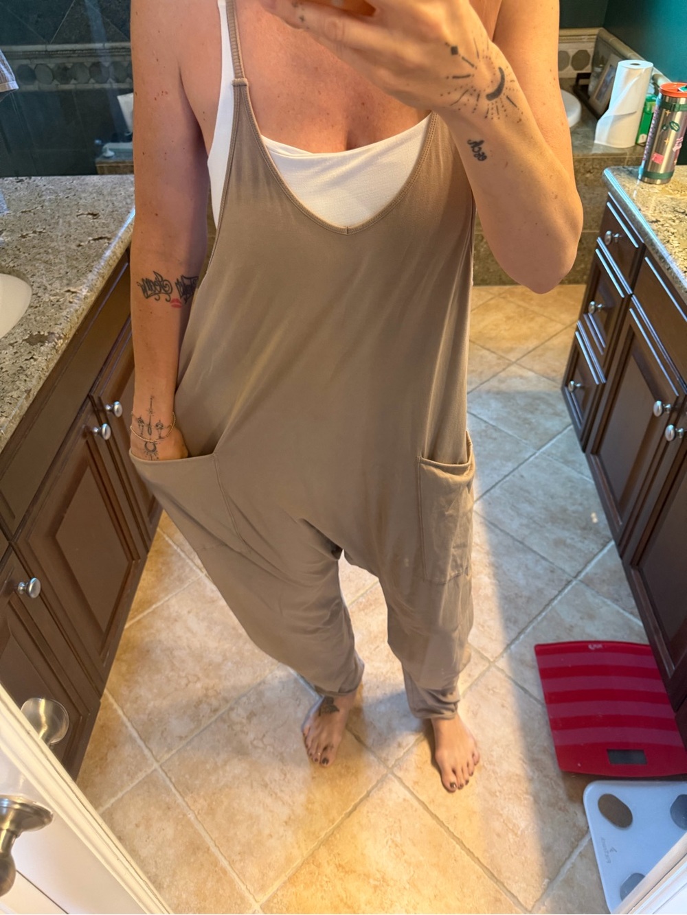 Free People Movement Hot Shot Onesie Size Small Taupe - Picture 3 of 5